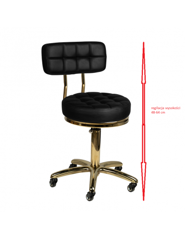 Taboret kosmetyczny Gold AM-961 czarny