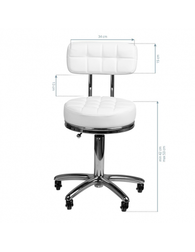 Taboret kosmetyczny AM-877 biały