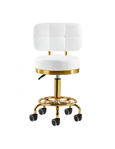 Taboret kosmetyczny Gold AM-830 Biały