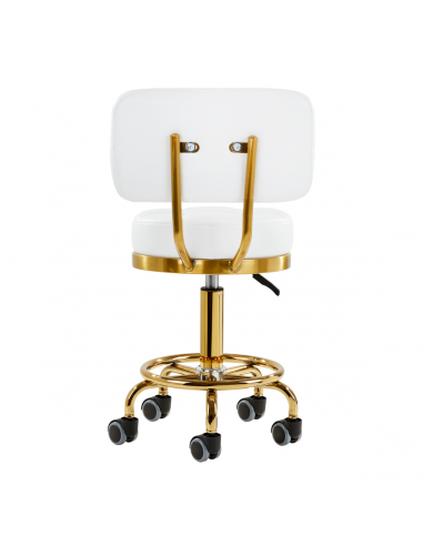 Taboret kosmetyczny Gold AM-830 Biały