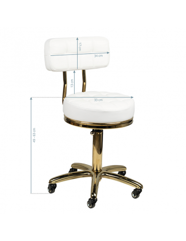 Taboret kosmetyczny Gold AM-961 biały Taboret kosmetyczny Gold AM-961 biały