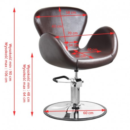 GABBIANO FOTEL FRYZJERSKI AMSTERDAM BRĄZOWY GABBIANO FOTEL FRYZJERSKI AMSTERDAM BRĄZOWY