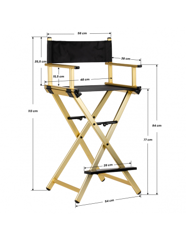 Krzesło do makijażu Alu złoto