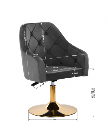 4Rico fotel obrotowy QS-BL14G aksamit...