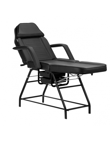 Fotel kosmetyczny 557A z kuwetami czarny