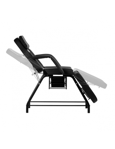 Fotel kosmetyczny 557A z kuwetami czarny