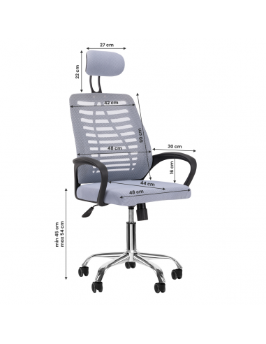 Fotel biurowy QS-02 szary