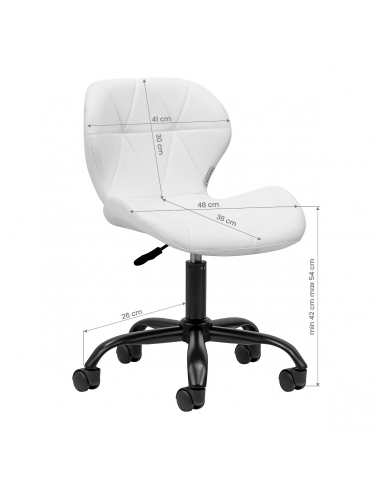 Taboret kosmetyczny QS-06B czarno biały