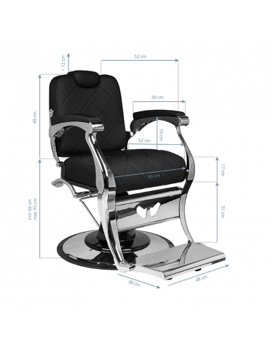 Gabbiano fotel barberski Dario czarny