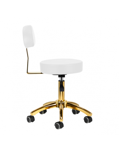 Taboret kosmetyczny AM-304G złoto biały