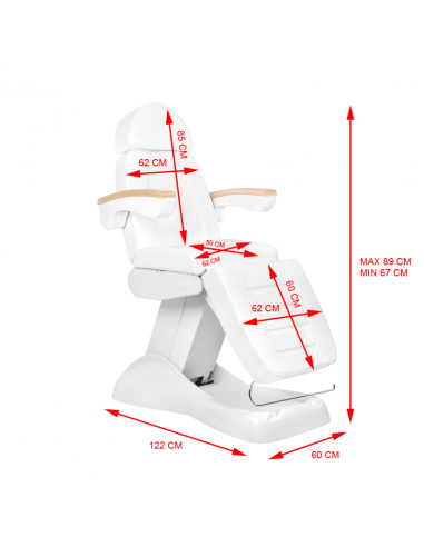 Fotel kosmetyczny elektr. Lux biały...