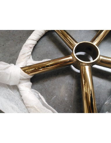 Taboret kosmetyczny 6001-G złoto - biały