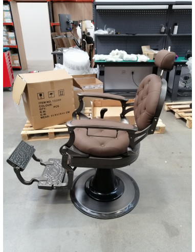 Gabbiano fotel barberski Niccolo brązowy