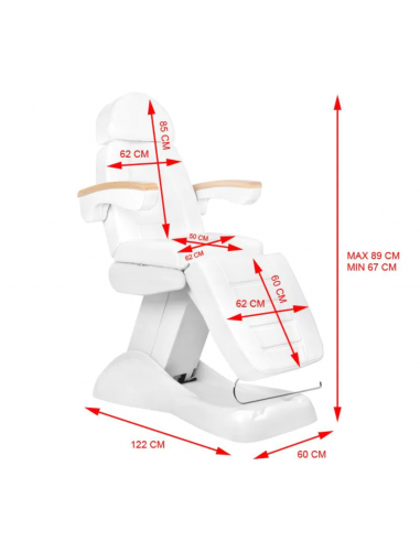 Fotel kosmetyczny elektr. Lux biały