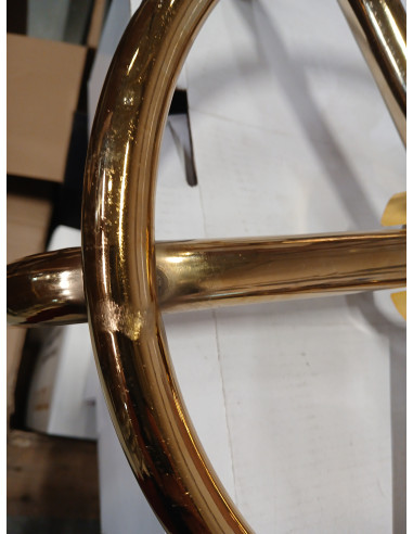 Taboret kosmetyczny 6001-G złoto - biały