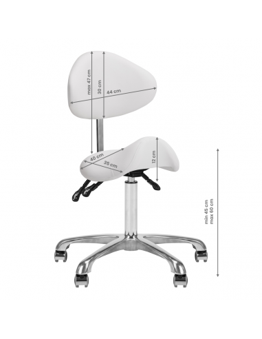Taboret kosmetyczny 1004 Giovanni biały