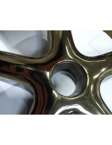 Taboret kosmetyczny Gold AM-961 biały