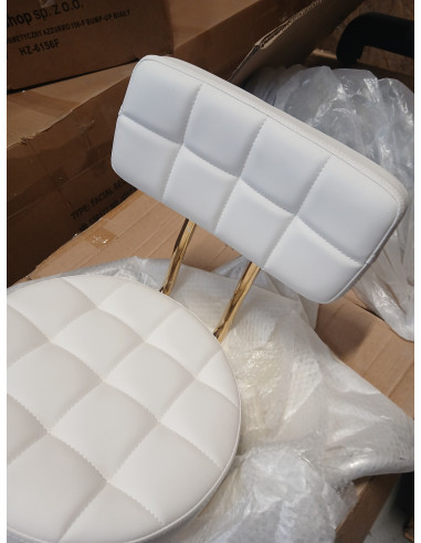 Taboret kosmetyczny Gold AM-961 biały