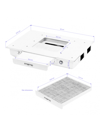 Pochłaniacz pyłu do zabudowy kasetowy...