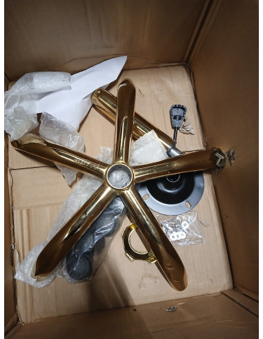 Taboret kosmetyczny QS-06G złoto biały