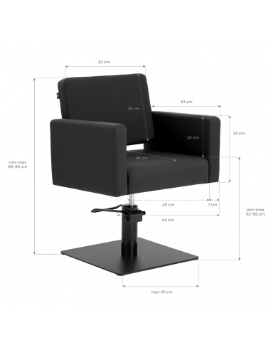 Fotel fryzjerski Gabbiano Vitoria czarny