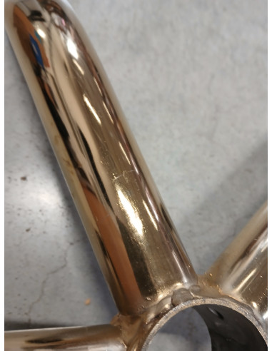 Taboret kosmetyczny QS-06G złoto biały