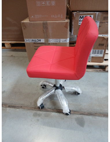 Krzesło kosmetyczne A-529 Czerwony