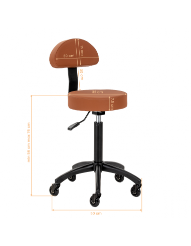 Taboret fryzjerski Gabbiano D026 brązowy