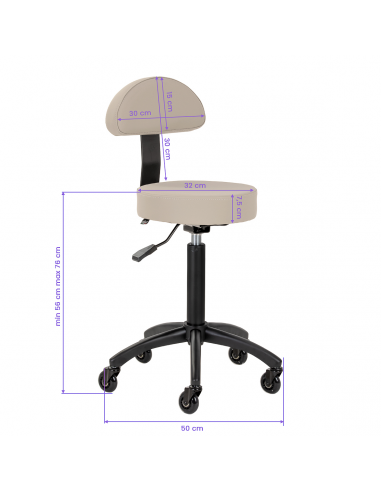 Taboret fryzjerski Gabbiano D026 beżowy