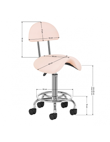 Taboret kosmetyczny 6001 różowy
