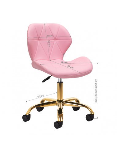 Taboret kosmetyczny QS-06G złoto różowy
