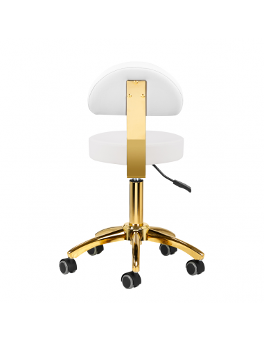 Taboret kosmetyczny AM-304G złoto biały
