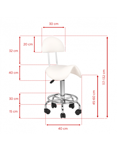 Taboret kosmetyczny 6001 biały
