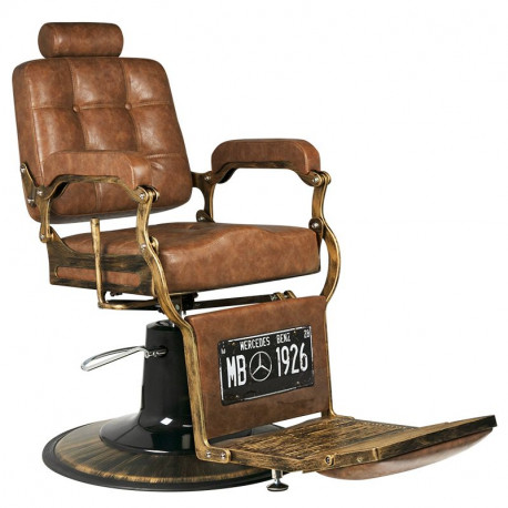 GABBIANO FOTEL BARBERSKI BOSS OLD LEATHER JASNY BRĄZOWY