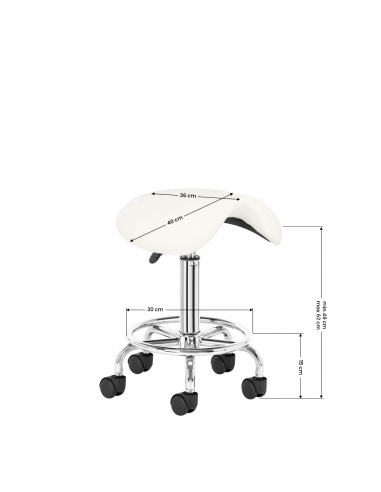 Taboret kosmetyczny 6001 biały bez...