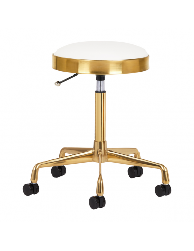 Taboret kosmetyczny H7 złoty biały