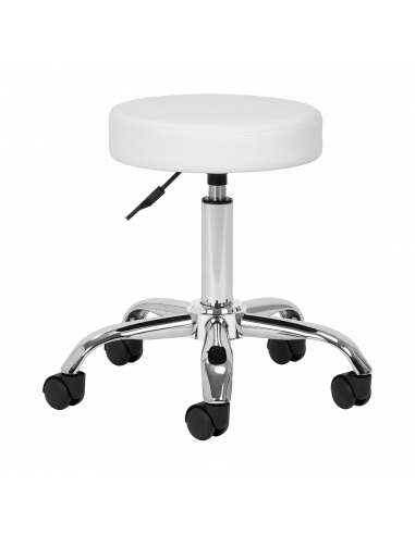 Taboret kosmetyczny AM-310v biały