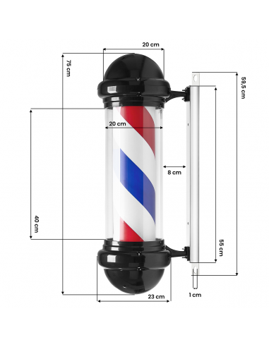 Plafon podświetlany pole barber shop...