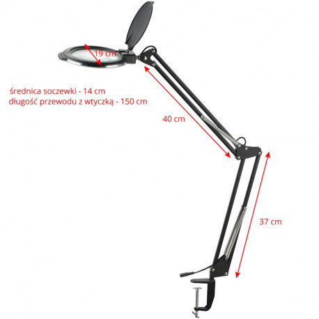 LAMPA LUPA LED MOONLIGHT 8013/6" BLACK DO BLATU