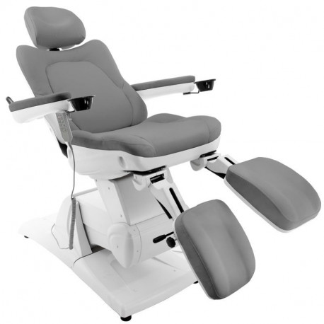 FOTEL KOSMETYCZNY ELEKTR. AZZURRO 870S PEDI 3 SILN. SZARY