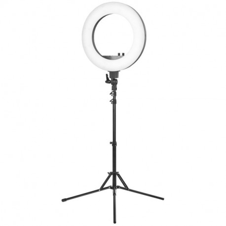 LAMPA PIERŚCIENIOWA RING LIGHT 18" 48W LED CZARNA + STATYW